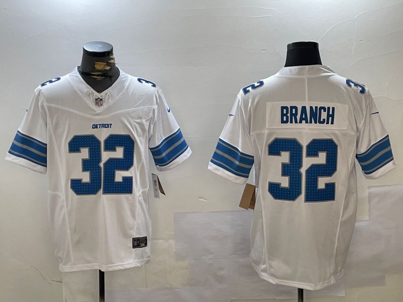 Men Detroit Lions #32 Branch White three generations 2024 Nike Limited NFL Jersey style 1